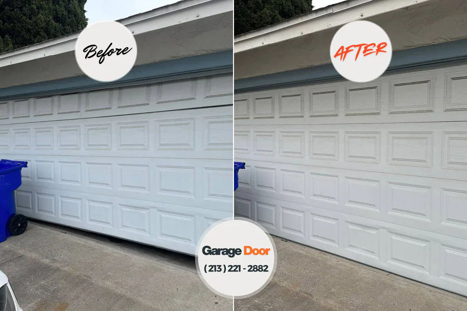 Before and after: garage door repair Johns Creek, GA